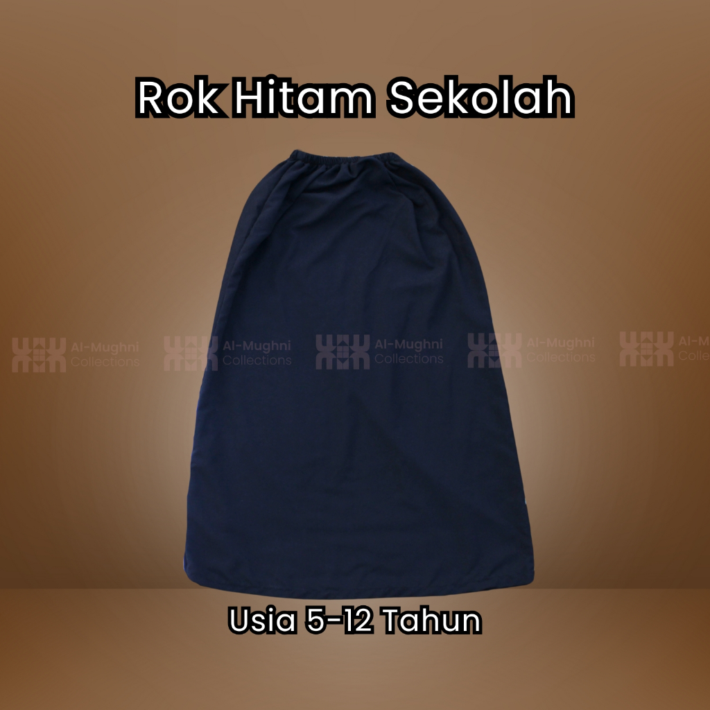 ROK PANJANG  HITAM SEKOLAH SD / MI / TPA /ROK SERAGAM SEKOLAH ANAK PEREMPUAN SD /MI/TPA