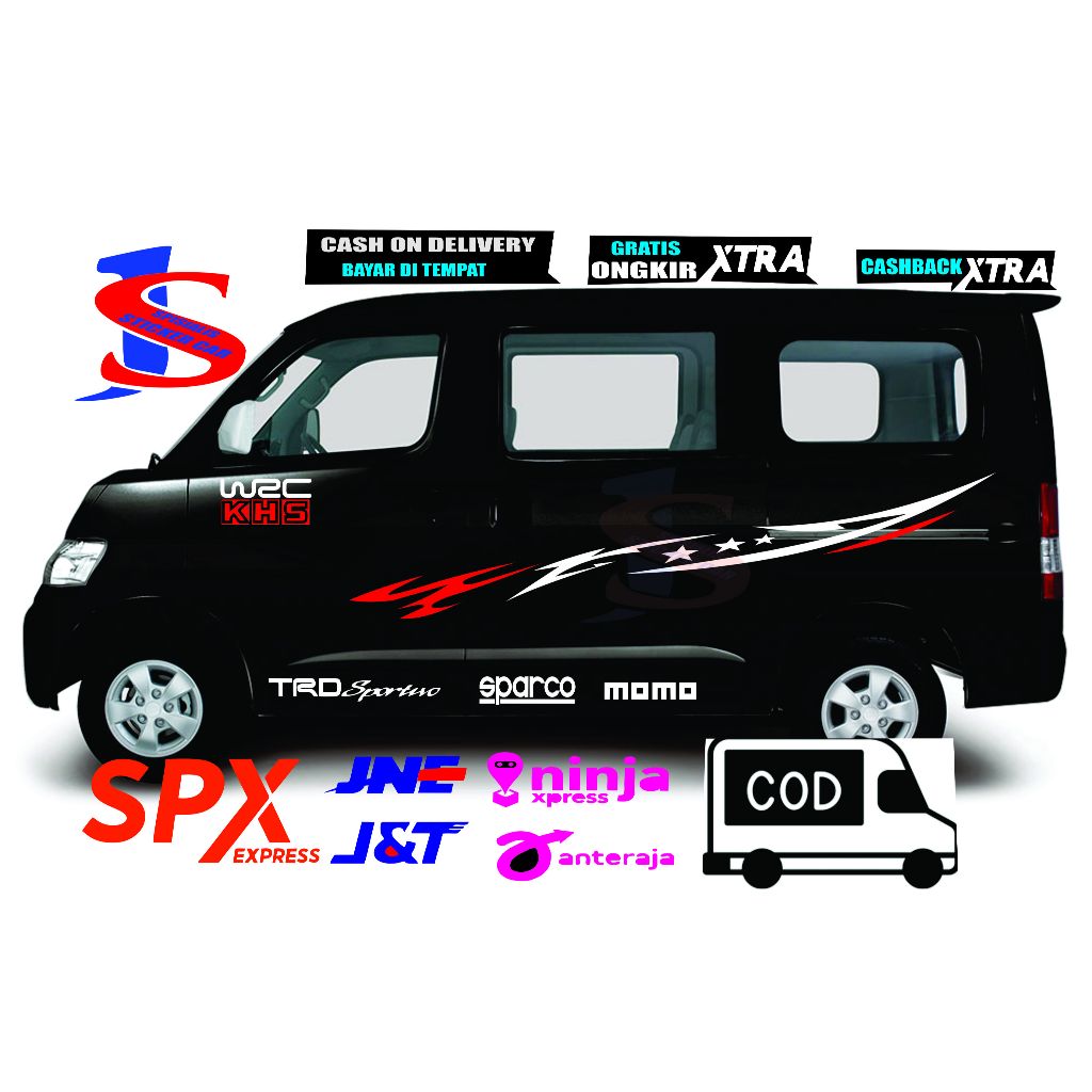 stiker mobil grandmax lusio stiker list body samping mobil grandmax