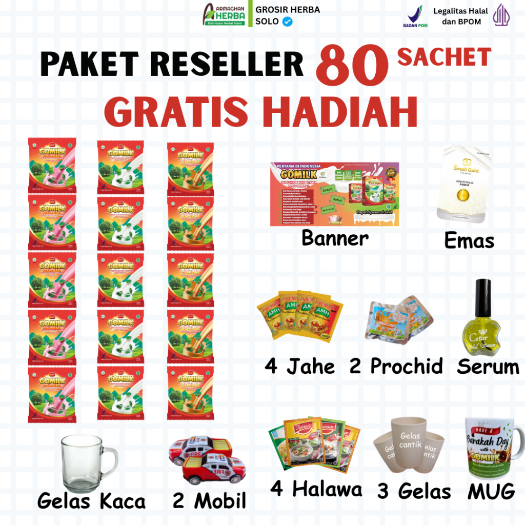 

GOMILK 2 BOX @1 KG ISI 80 SACHET | Susu Kambing Etawa Plus Herba | Penambah Stamina dan Daya Tahan Tubuh