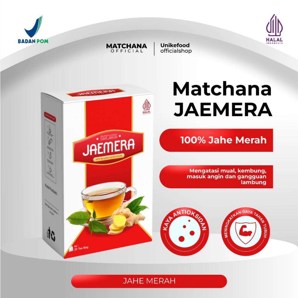 

Jahe Merah Asli | Jaemera Teh Celup Jahe Merah 100% Murni, Teh Herbal BPOM, Obat Asam Lambung