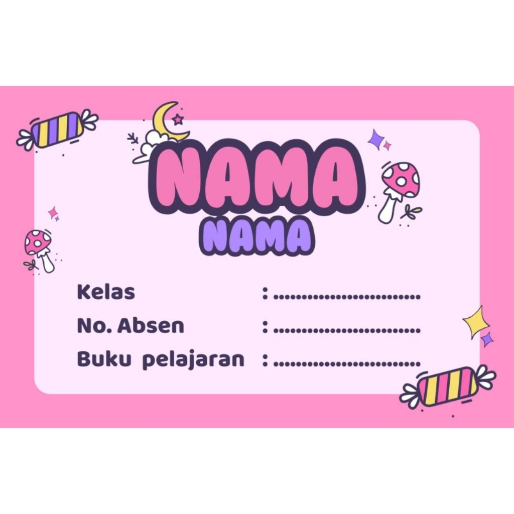 

Stiker Label Pelajaran Custom Nama Anak untuk Buku Tulis Baru