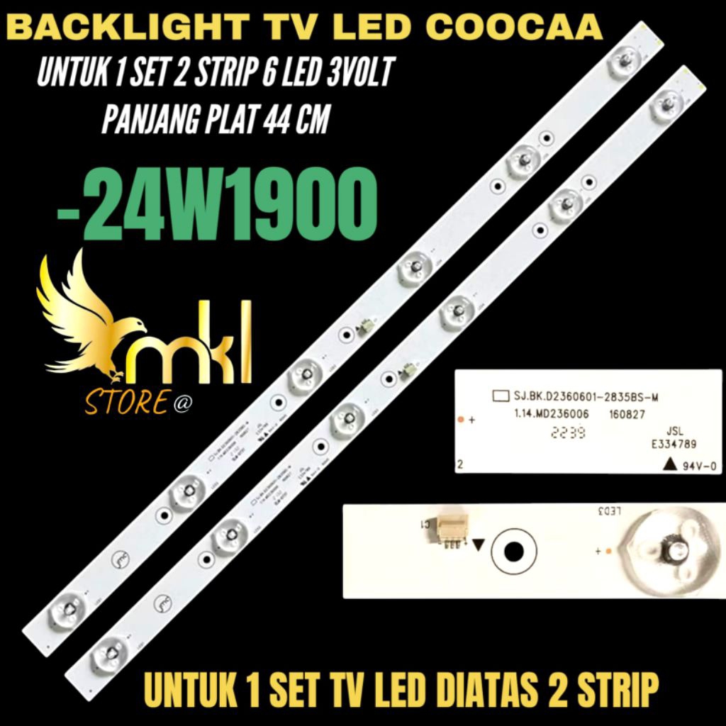 BACKLIGHT TV LED COOCAA 24 INCH 24W1900 BACKLIGHT TV LED COOCAA