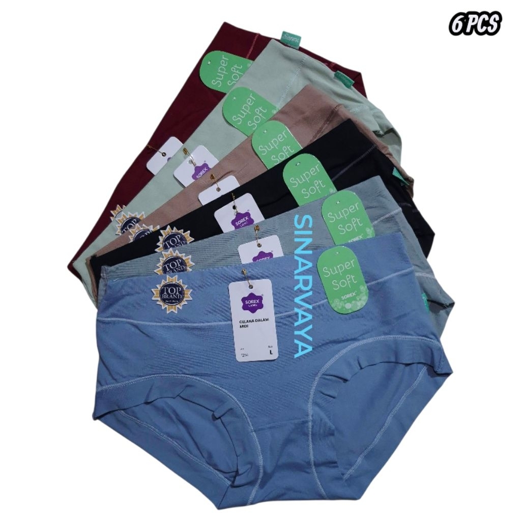 6 PCS CELANA DALAM WANITA DEWASA SOREX / CD SOREX WANITA 1251 / CD SOREX SUPER SOFT / SOREX 1251
