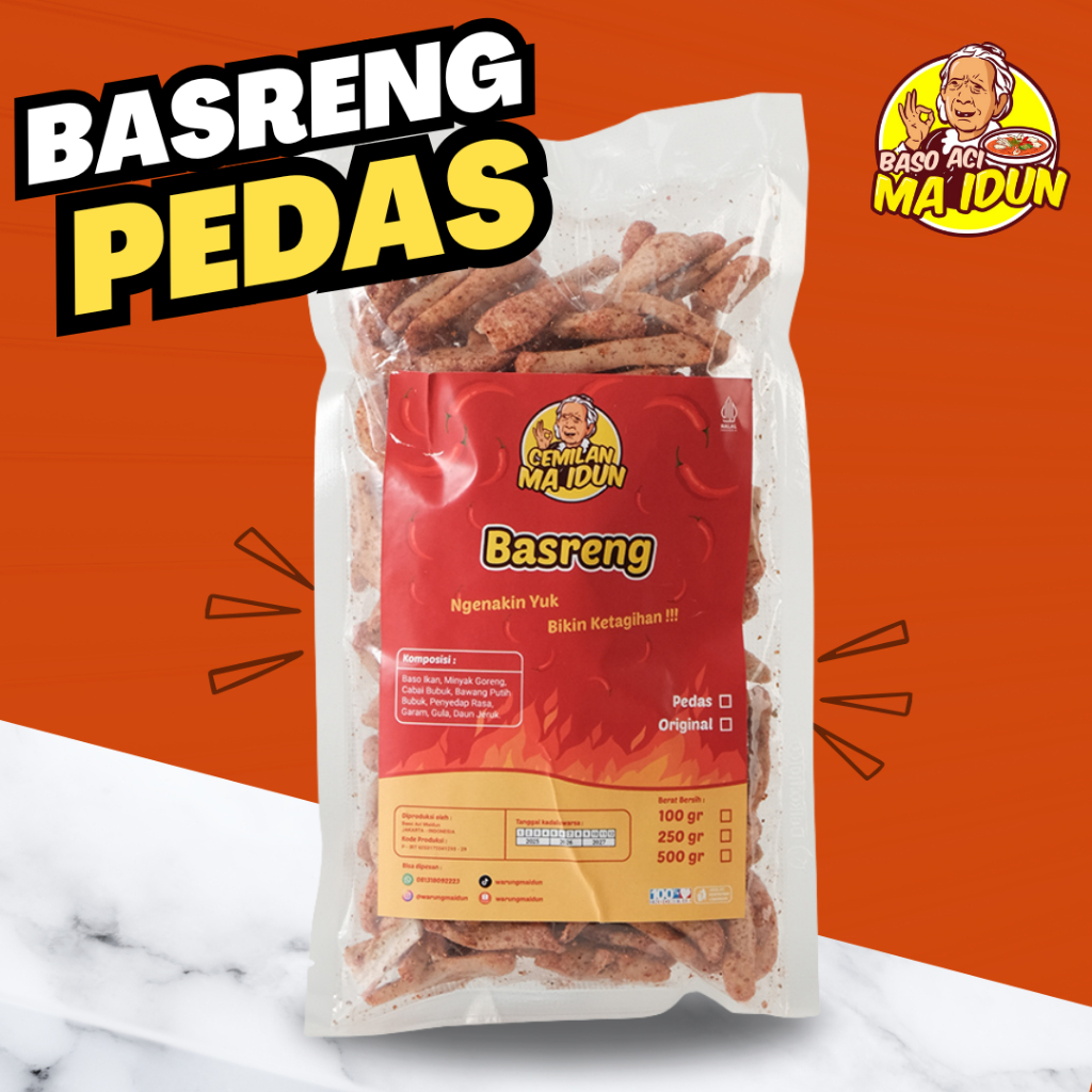 

Basreng Pedas Daun Jeruk / Snack Cemilan Bakso Goreng Pedes / Jajan Basreng Stik