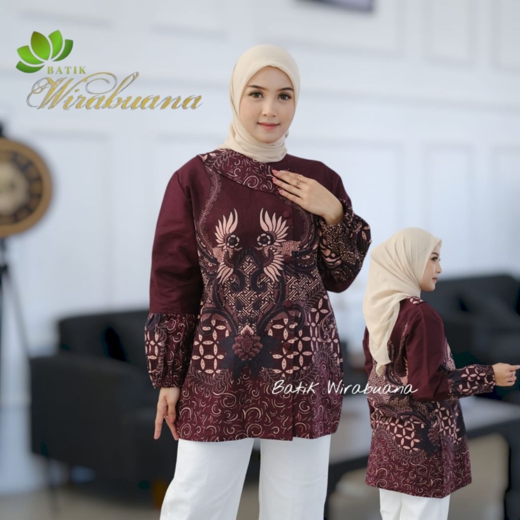 Batik Wanita Blouse Solo Sragenan Premium, High Quality