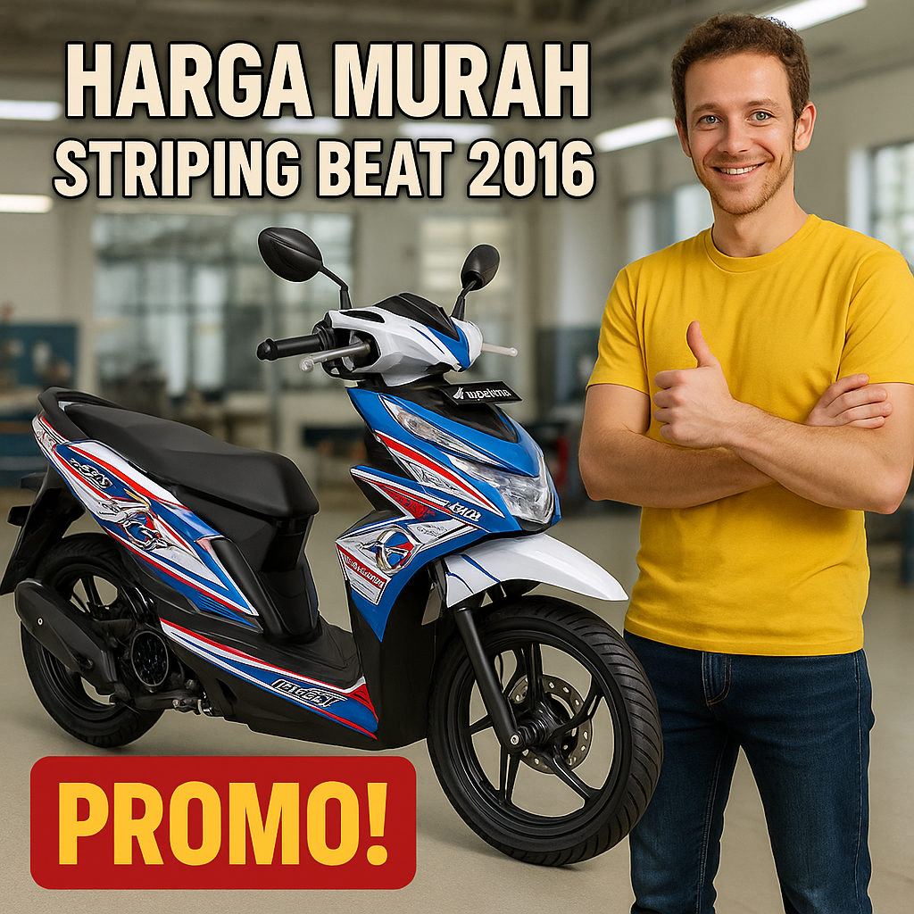 Striping Lis Body motor Beat 2016 2017 Warna Biru Merah Full Set