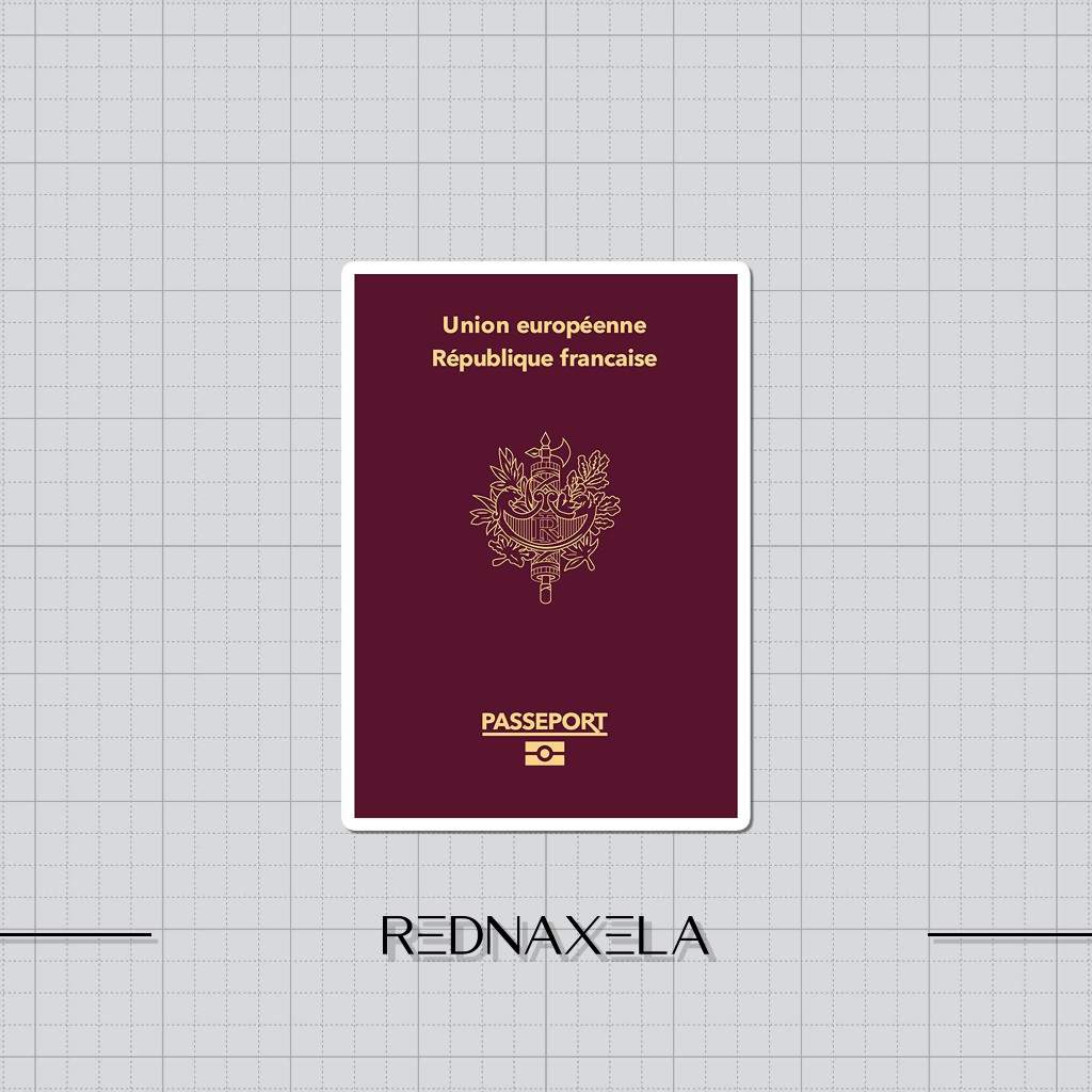 

Stiker Vinyl France Passport Design Stiker Koper Outdoor Travel Sticker