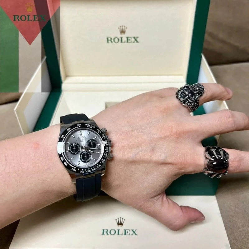 【100% ASLI】Jam Tangan Rolex pria Rolex Daytona Series M126519ln-0006 40mm Dial emas putih 18 karat T