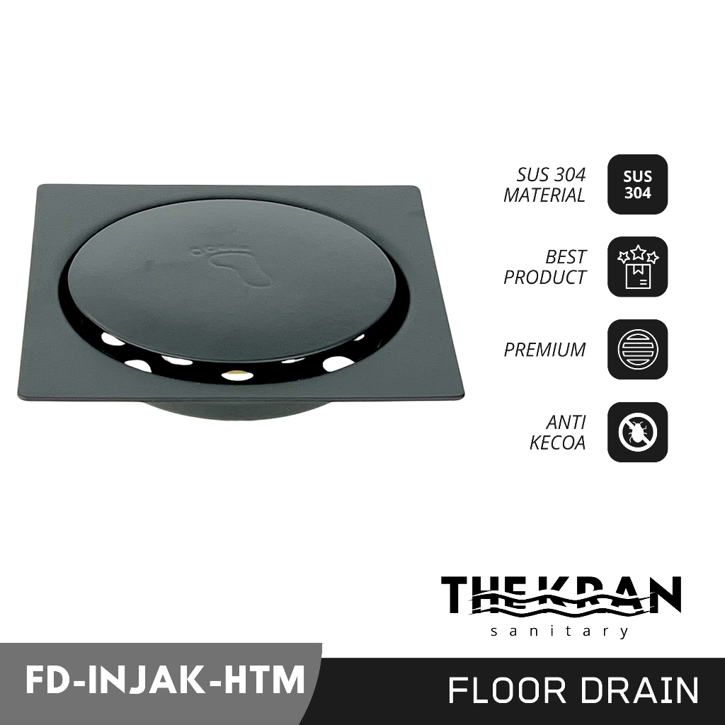 TK Floor Drain Saringan Got Injak 4inch Hitam Anti Kecoa Anti Bau - Fio