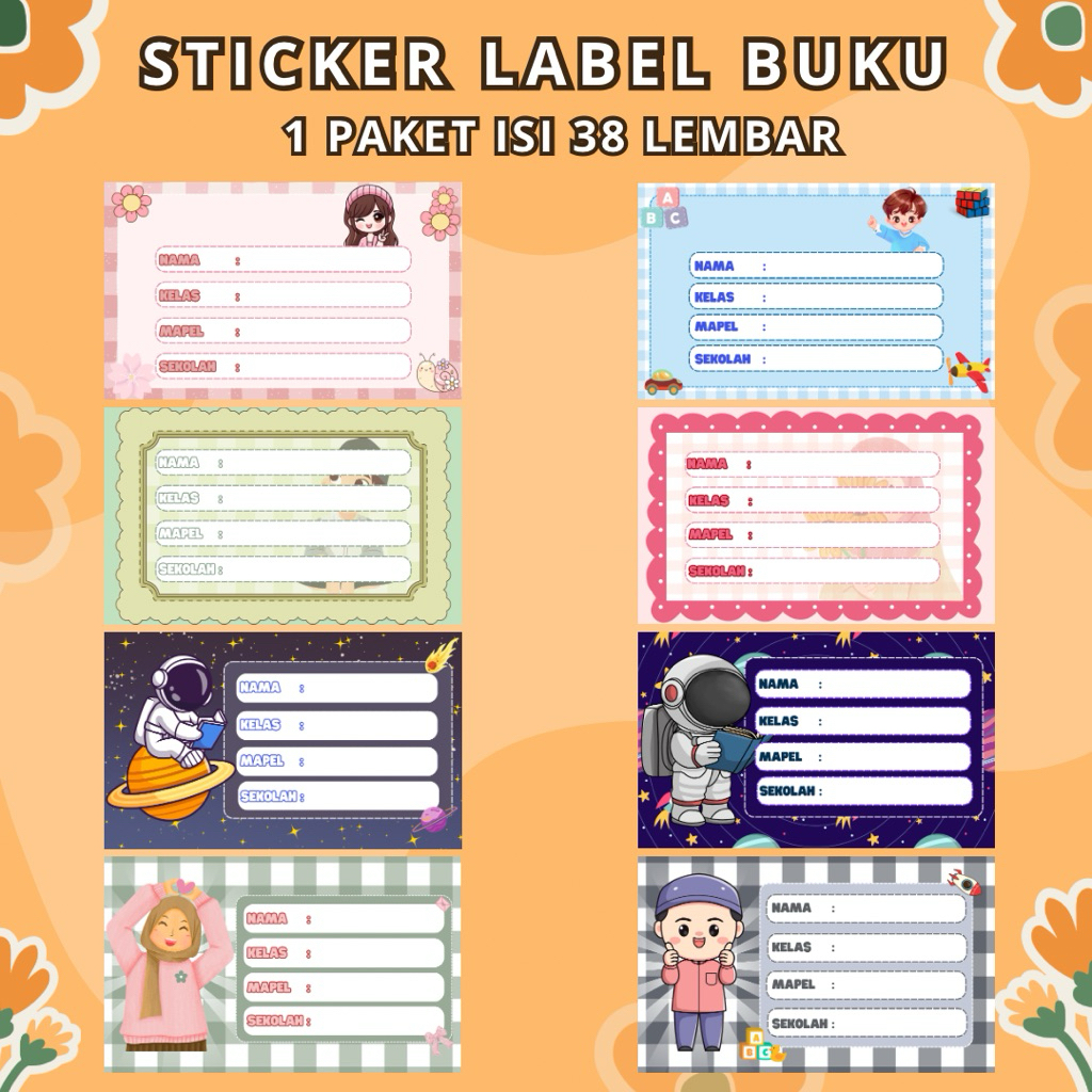 

STIKER LABEL NAMA UNTUK BUKU TULIS DAN BUKU PELAJARAN