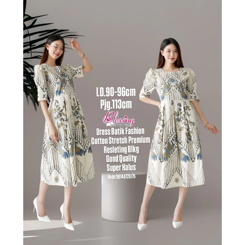 Dress Batik/Gaun Batik pesta kondangan terbaru