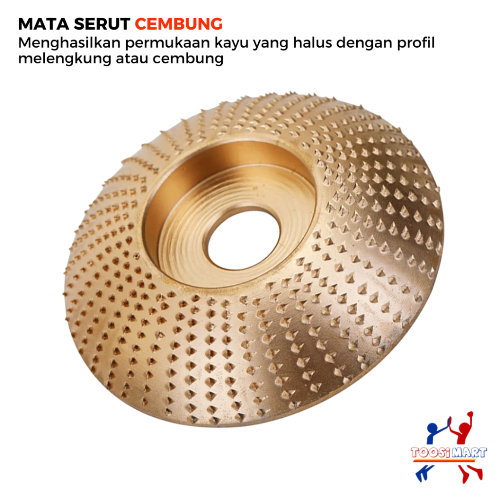 VERSI TEBAL Mata Gerinda Parut Kayu Tungsten Wheel Cembung Mangkok Disc Carving Mata Gerinda Parut