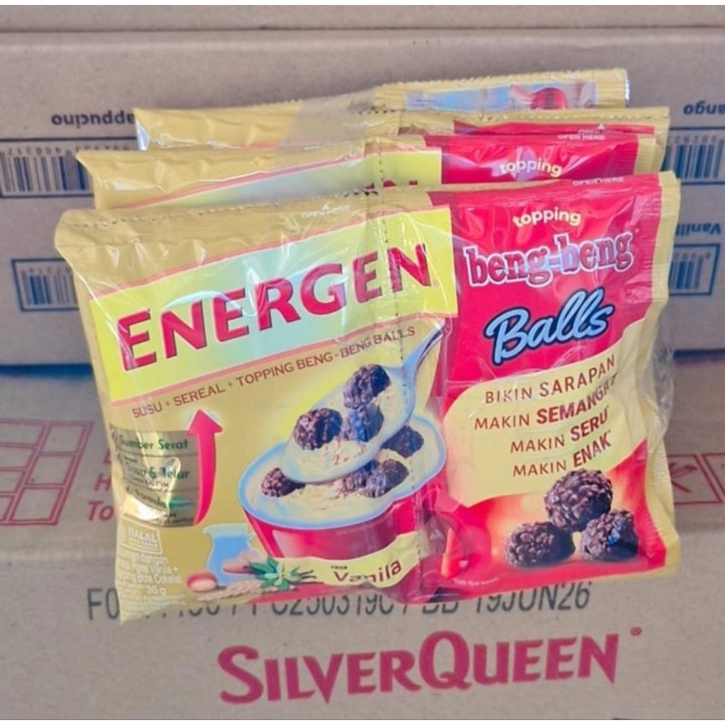 

ENERGEN Minuman Sereal Vanilla Bengbeng Cokelat 10 pcs Energen Kurma dan Coklat minuman sereal 10pcs
