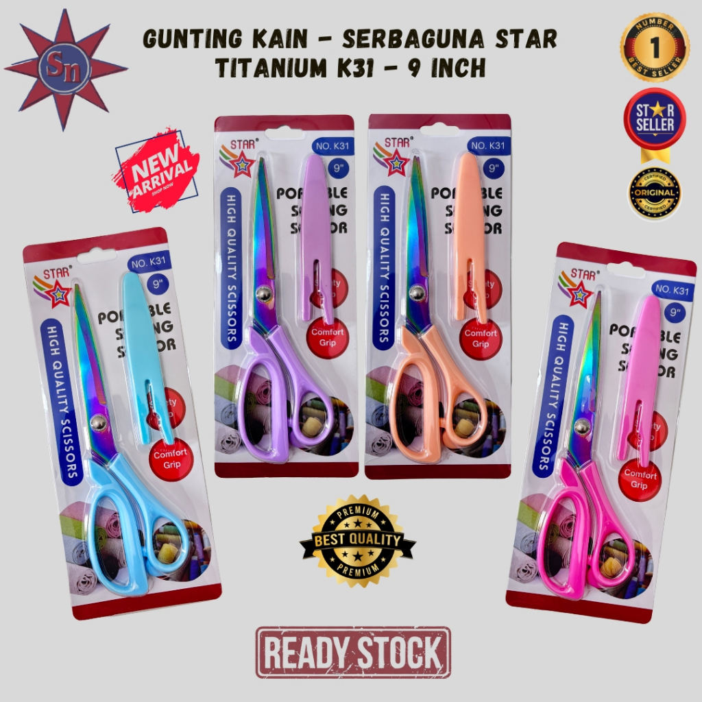 

Gunting Kain Serbaguna STAR Titanium K31 - 9 Inch - Premium Product
