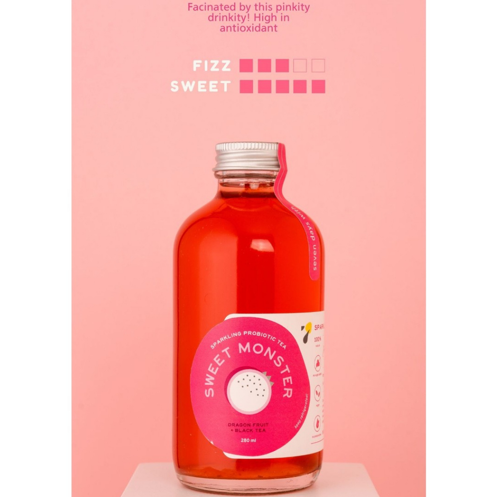 

sweet monster - dragonfruit + black tea 7Kombucha 250ml