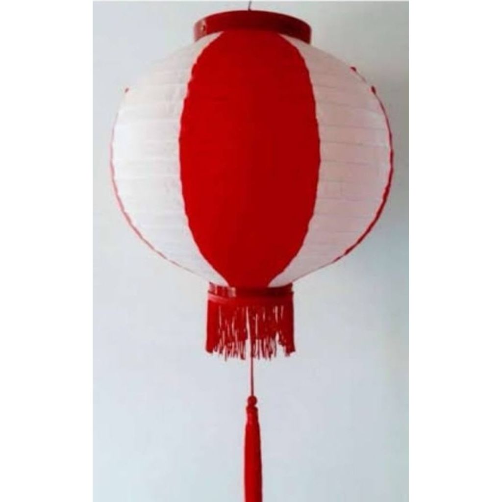 Hiasan Lampion Merah Putih 17 Agustus | Bahan Kain | Lampion Oriental Merah Putih