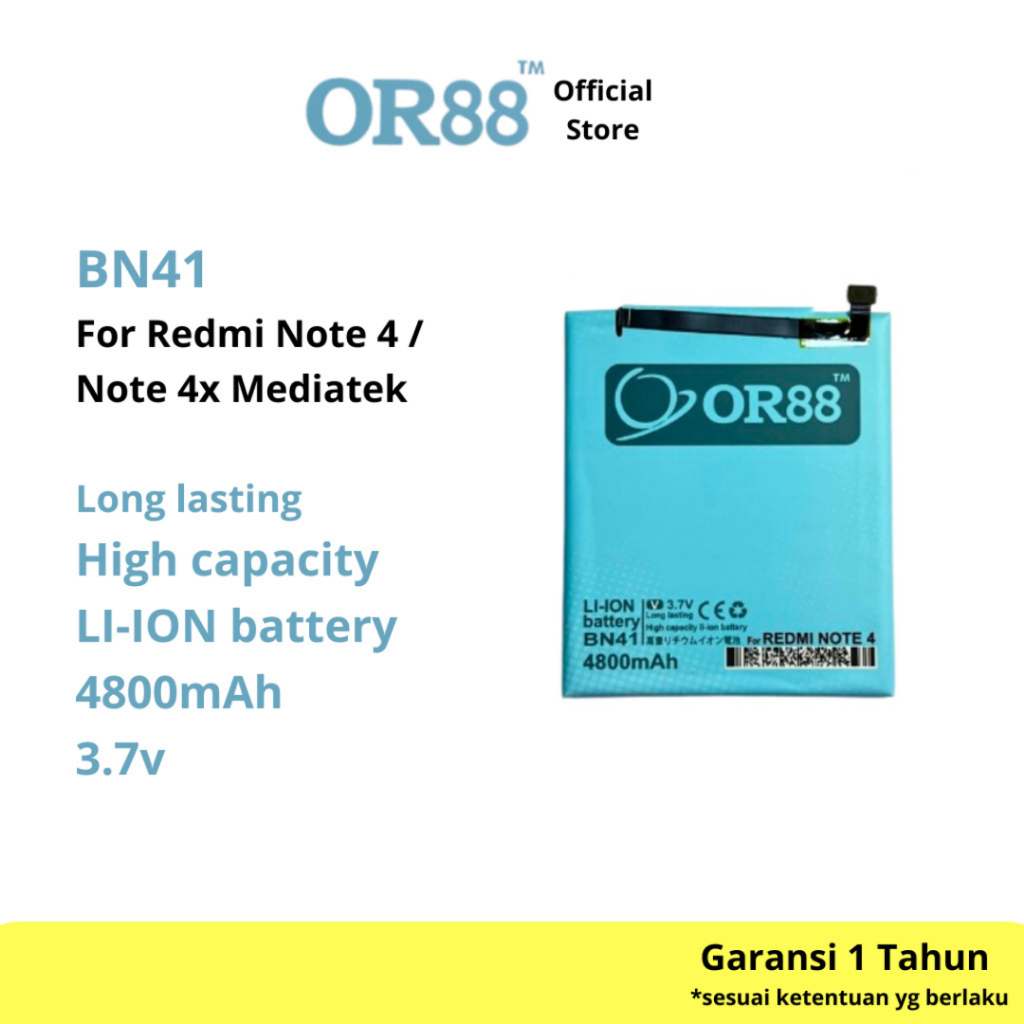 OR88 Batre baterai batere battery double power xiaomi redmi note 4 / note 4x mediatek / mi note 4 / 