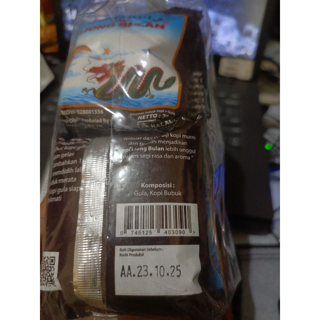 

Kopi Liong Bulan Kopi + Gula isi 20 Sachet
