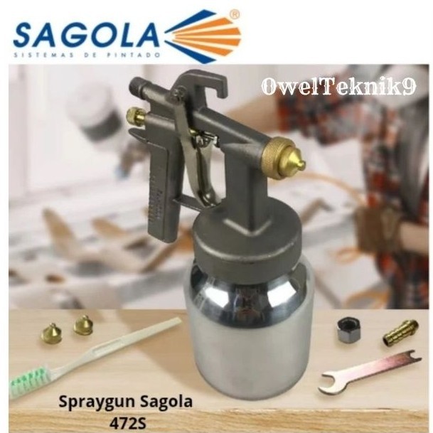 OwelTeknik9 - Spraygun Tabung Bawah SAGOLA 472S/ Spraygun SAGOLA 472S Tabung Bawah Nozzle 1,3mm/Semp