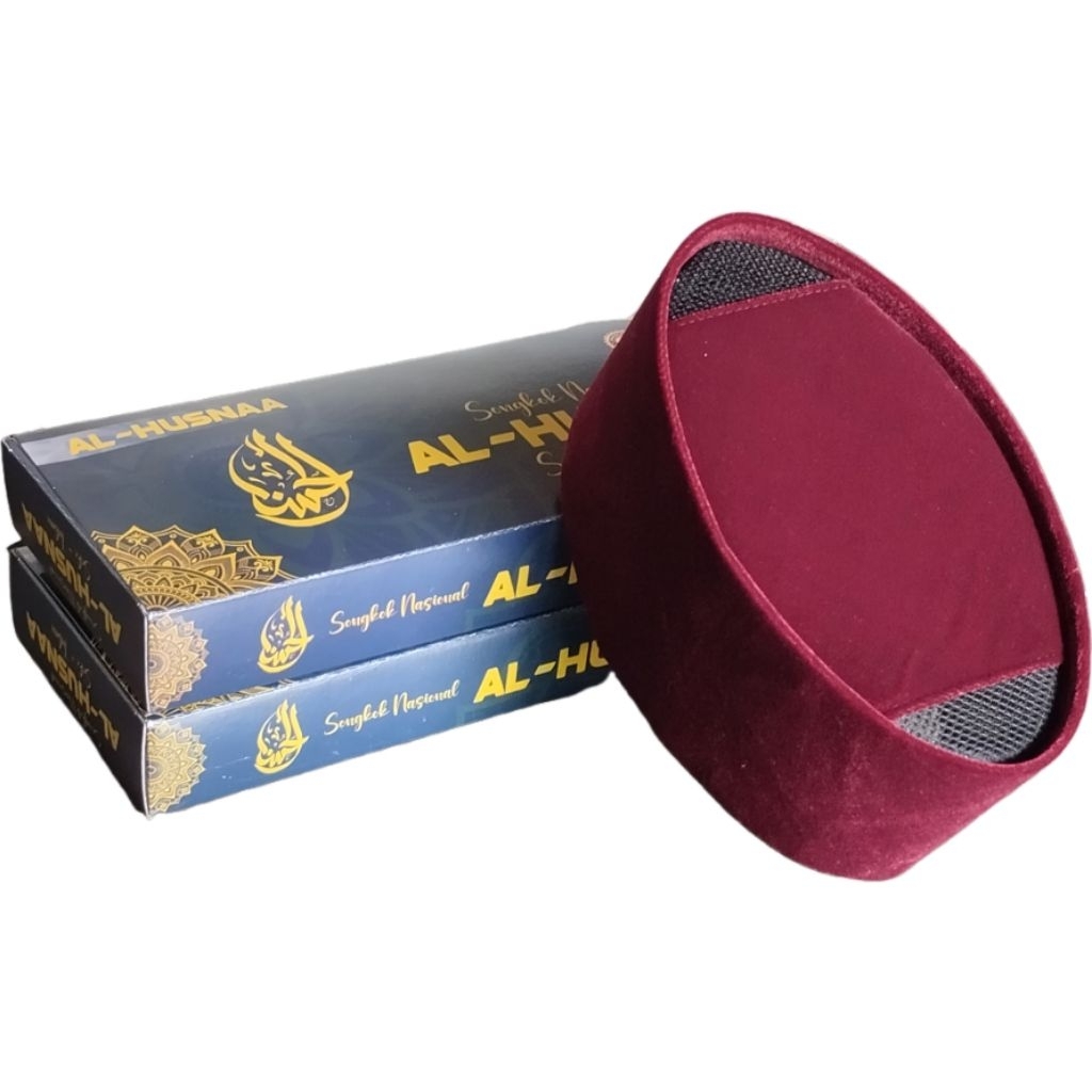 Peci Songkok Kopiah Kopyah Merah Maron/Marun Motif Ac