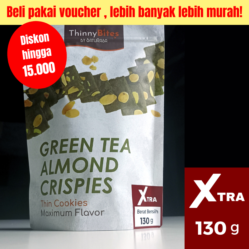 

ThinnyBites XTRA Green Tea Almond Crispies Keripik Brownies Crispy Greentea 130 gram