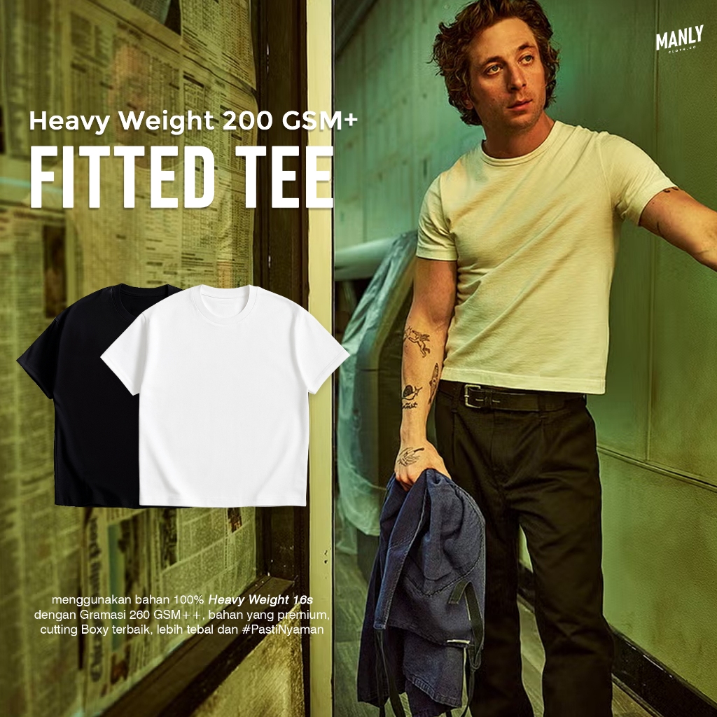 MANLY Classic Fitted Tee Premium Heavyweight Cotton 200 Gsm +
