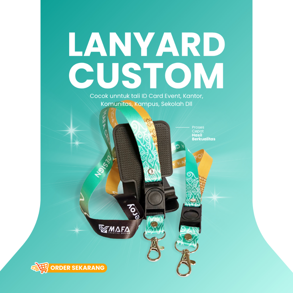 

Cetak TALI LANYARD Custom Ukuran 2cm (1 atau 2 sisi) | LANYARD Full Print | Cetak LANYARD Desain Sendiri.