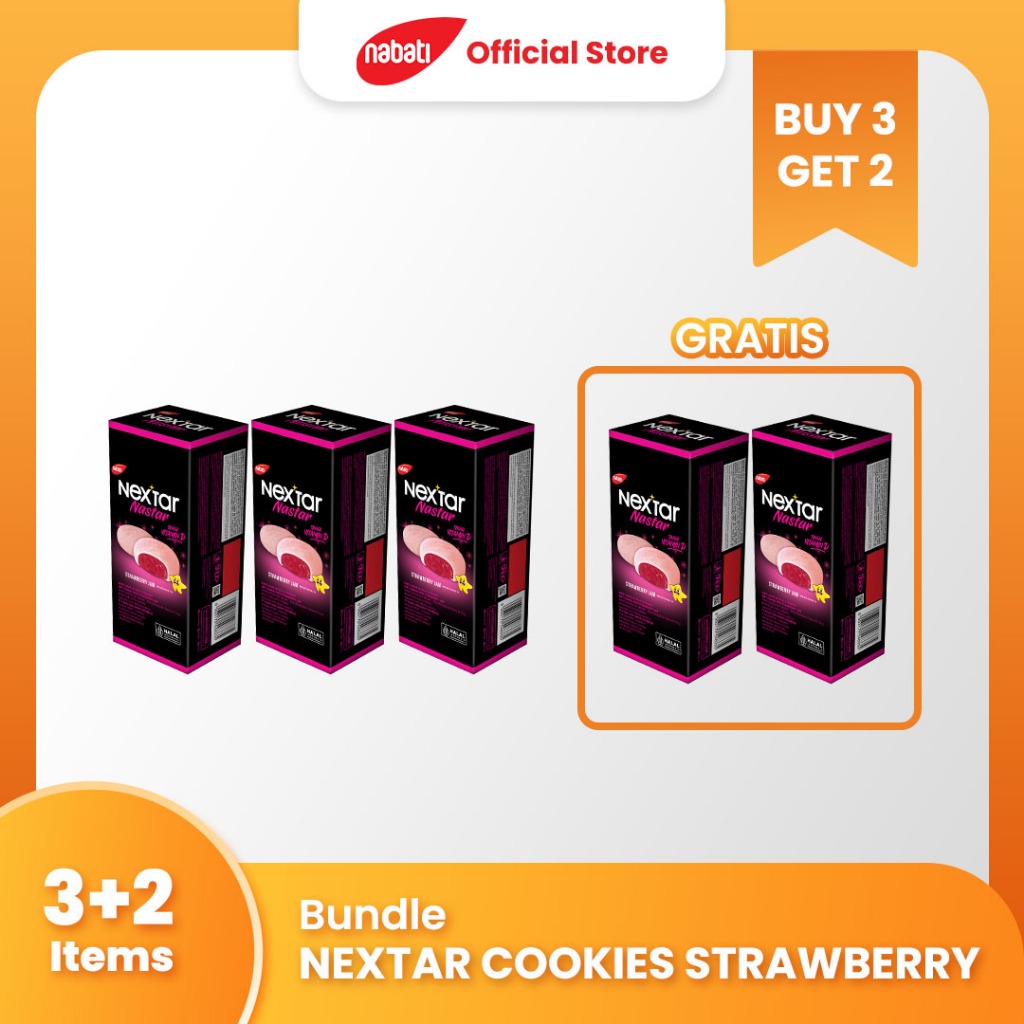 

[Bundle Pack Isi 5] Nextar Cookies Strawberry 80g
