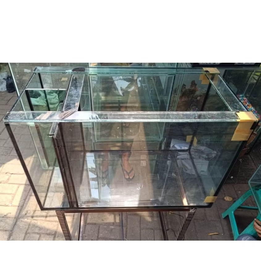 Aquarium kaca  100x40x40cm FILTER SAMPING KACA 8mm FUll