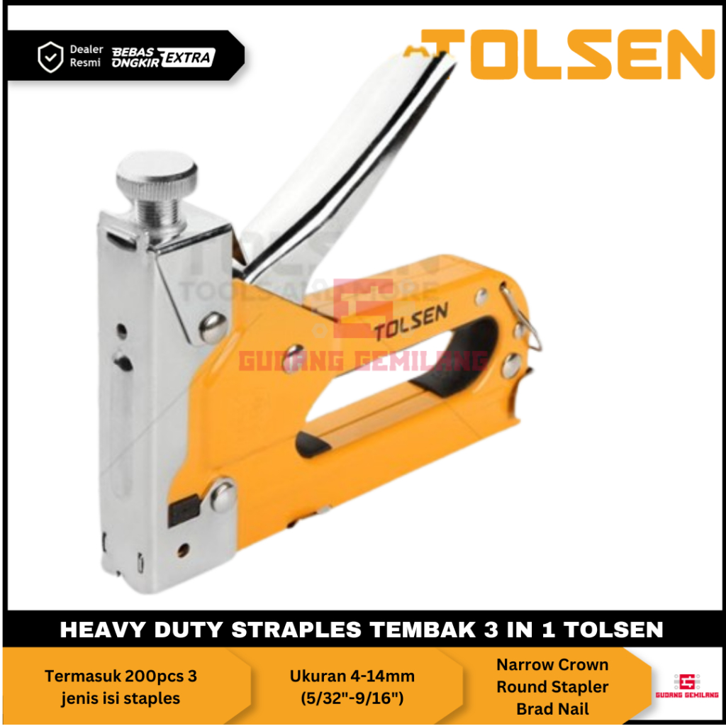 

Staples Gun Heavy duty 3 Way 4-14mm Staples Hekter Tembak Jok Tolsen