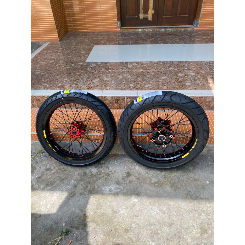 Roda Supermoto CRF Ban IRC Baru Ring 17 Velg Custome Takasago Excel Asia Murah
