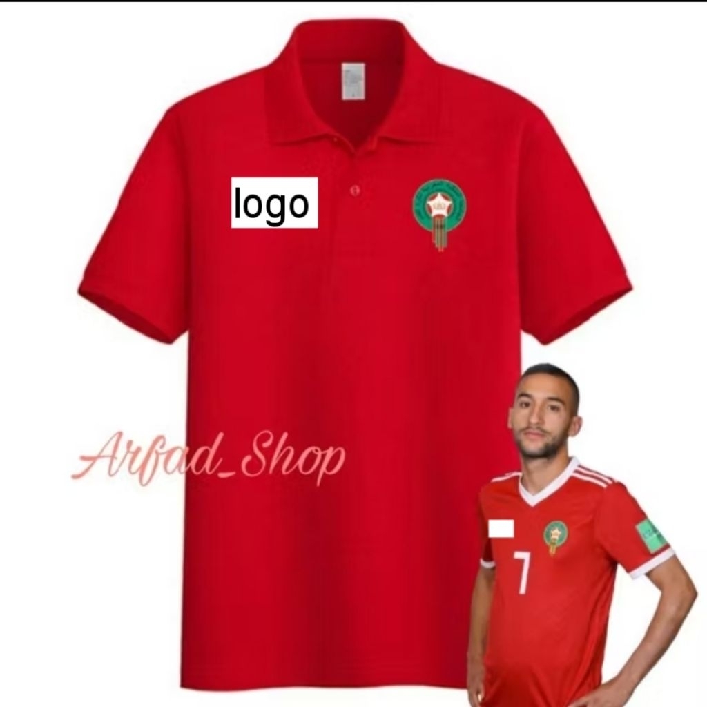 KAOS POLO SHIRT DISTRO BOLA MAROKO MAROCCO PIALA DUNIA / KAOS KERAH MAROCCO MAROKO