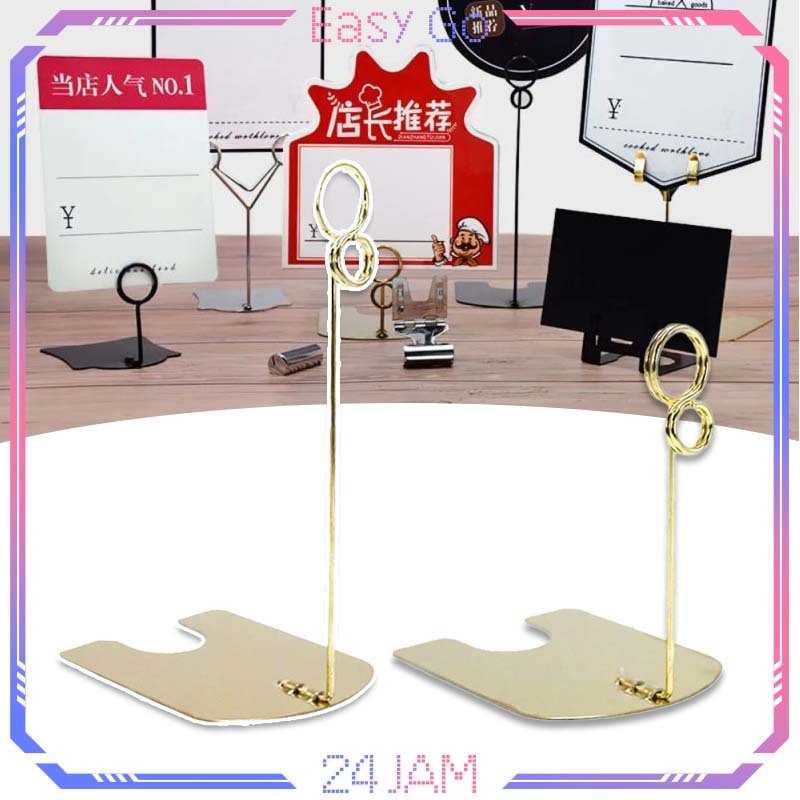 

5/10/15cm Table Number Holder Logam Tiang Nomor Meja Menu Stand Display Price Tag Holder Stand Tatakan