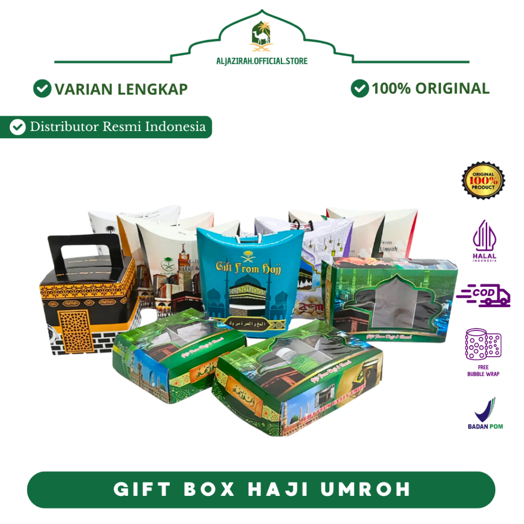 

Giftbox Box Snack Oleh Oleh Haji Umroh | Box Tenteng Tali Box Ka'bah Kabah | Harga Grosir Per Pcs