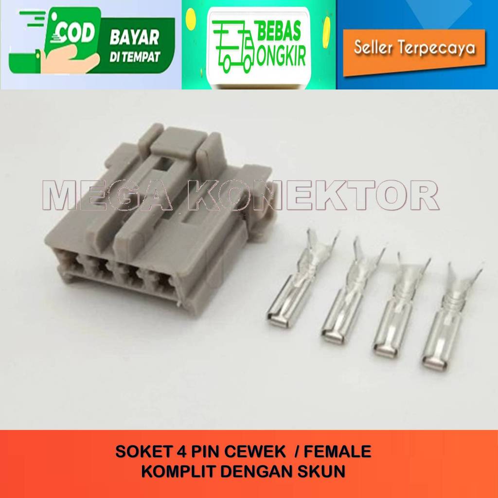SOKET KABEL 4 PIN FEMALE KUNCI BEAT FI-CONNECTOR-SOKET–SOKET-SOKET KABEL-SOKET KABEL-CONNECTOR-SOKET