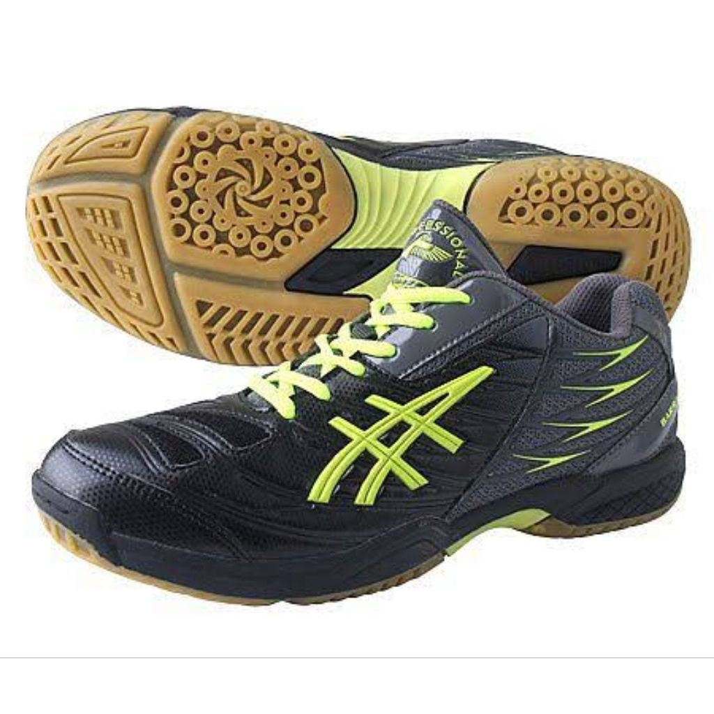 Sepatu Badminton Professional Barracuda - Hitam/Hijau Neon | Original