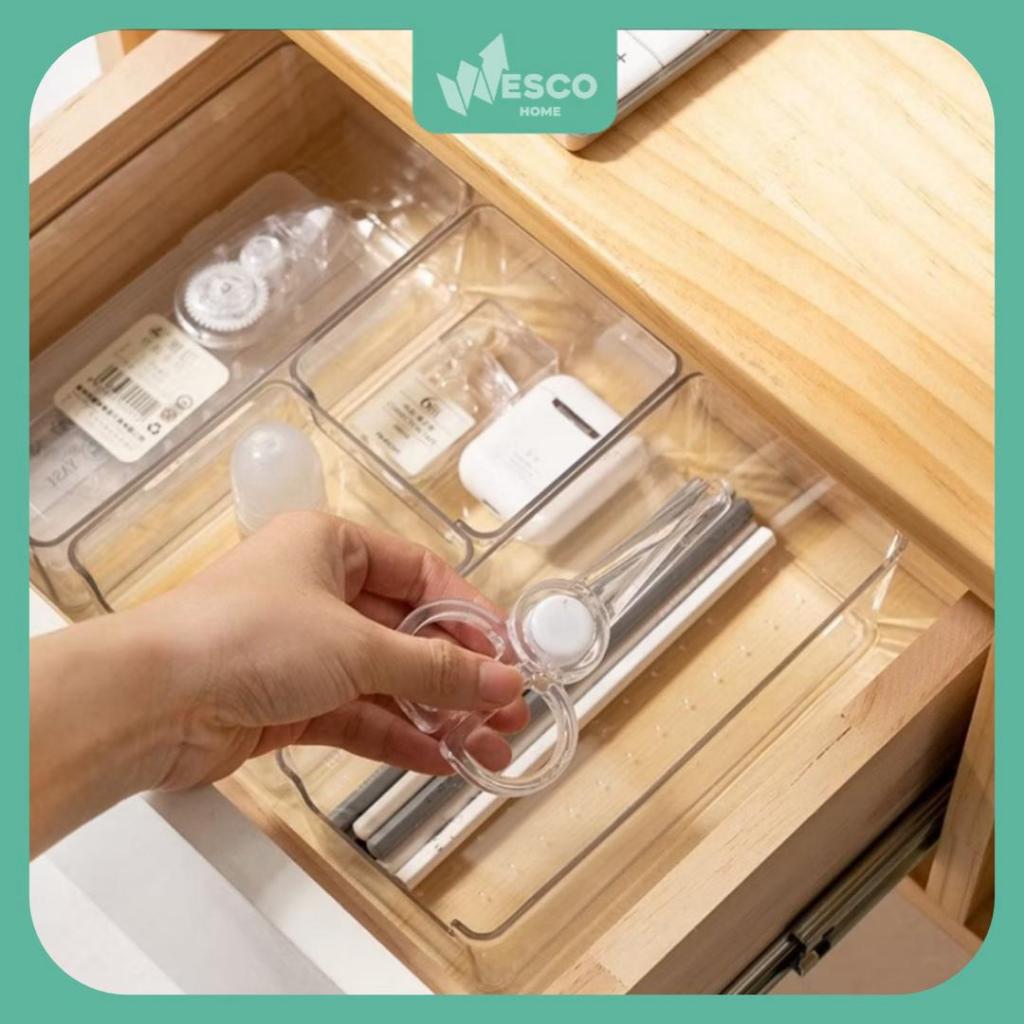 Organiser Laci Bening Acrylic / Organiser Sumpit Sendok Garpu / Box Organizer Laci Bening Aesthetic 