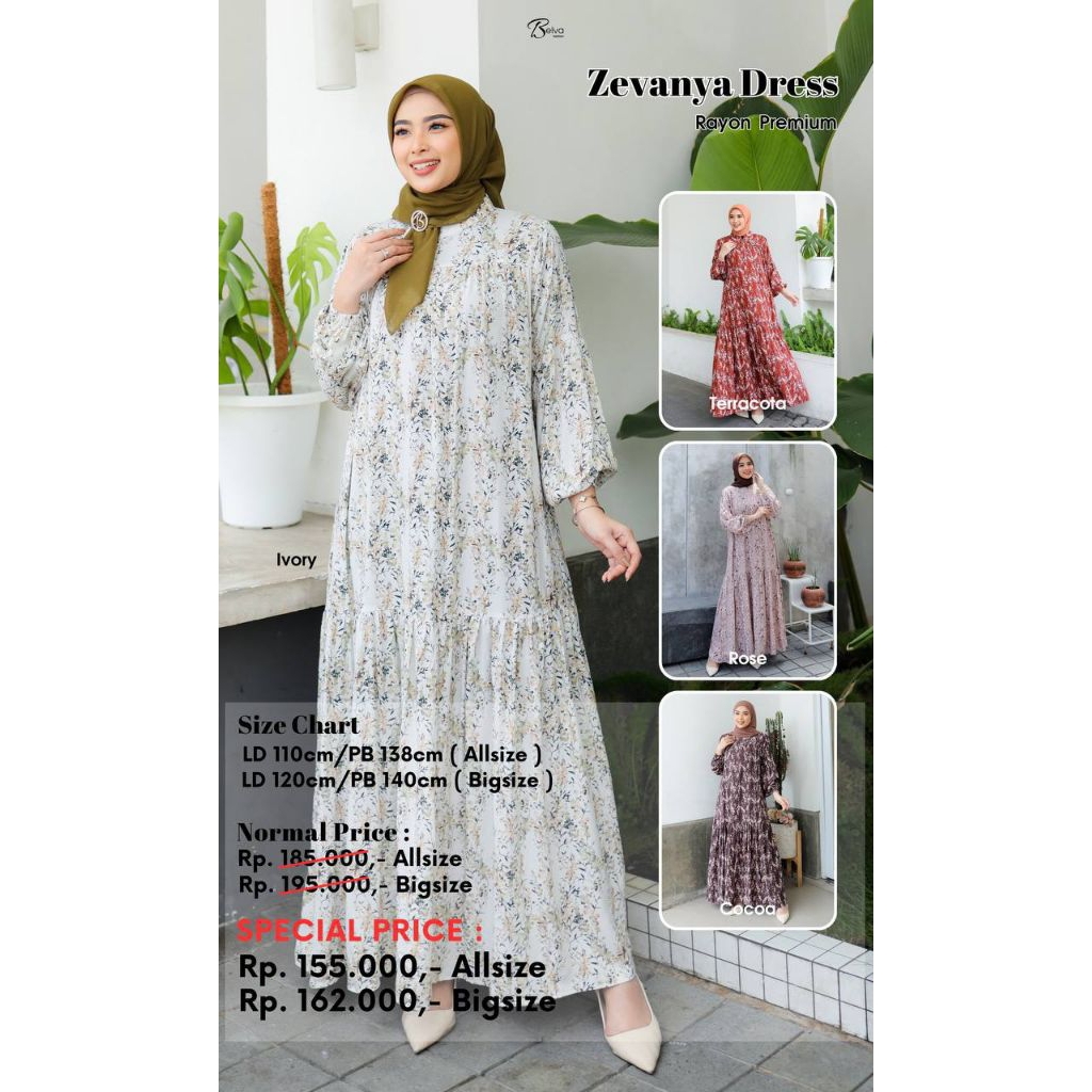 ZEVANYA DRESS BY BELVA FASHION / DRESS RAYON / GAMIS RAYON