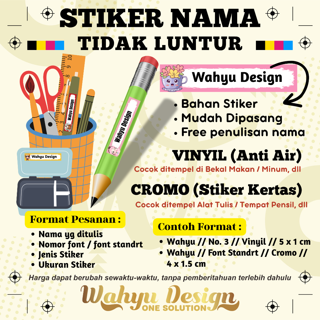 

Stiker Label Nama Anak Cutting Alat Tulis / Bekal / Minum - Free Design