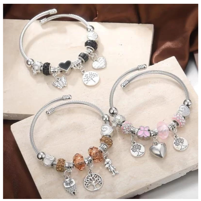 COD iSoul Gelang Premium Pandor Motif Bunga Karakter Warna Warni ASLI / Gelang Pandora