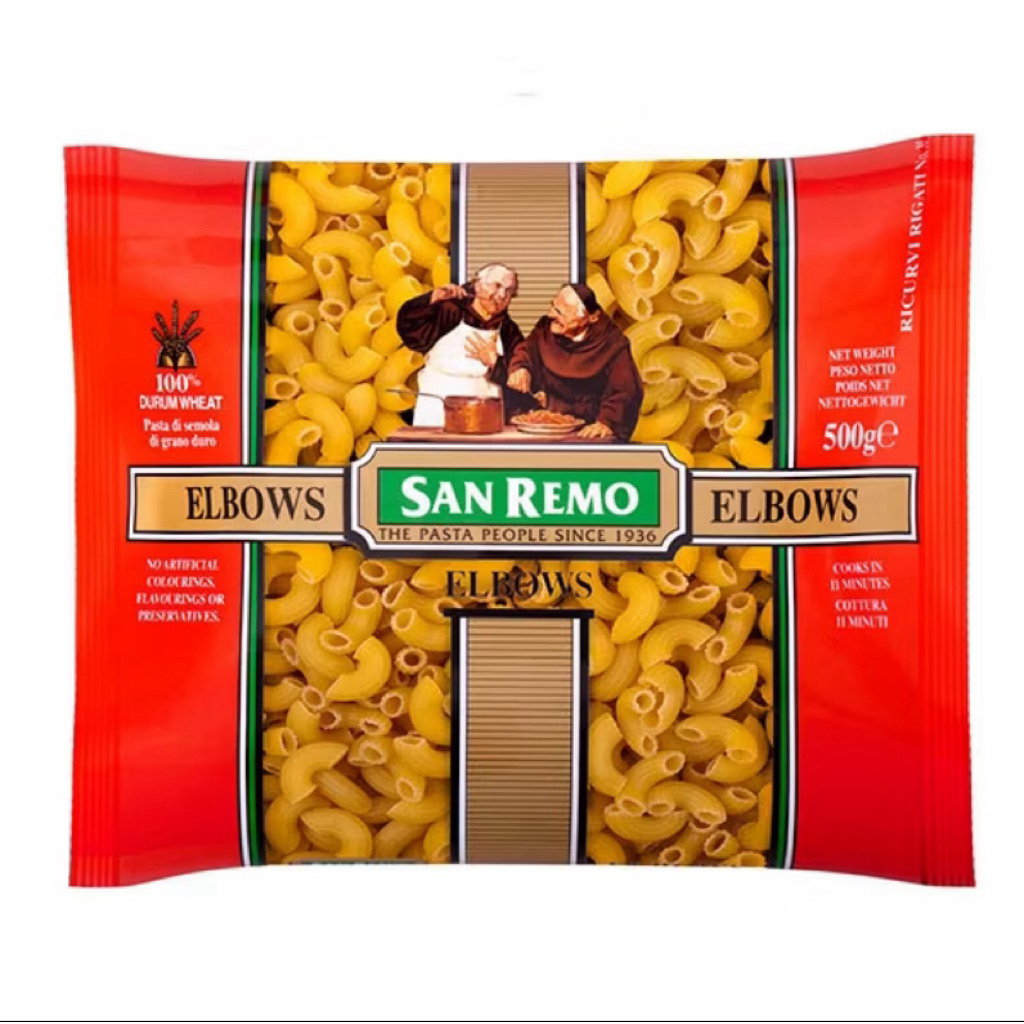 

San Remo Elbows Pasta 500 g – Pasta Lezat Bentuk Siku untuk Masakan Praktis