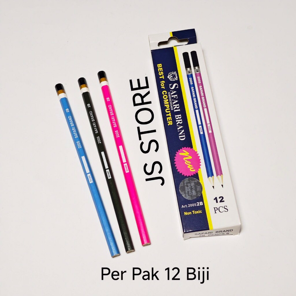 

(12 Biji) Pensil 2B Warna Warni Safari Per Pak 12 Biji