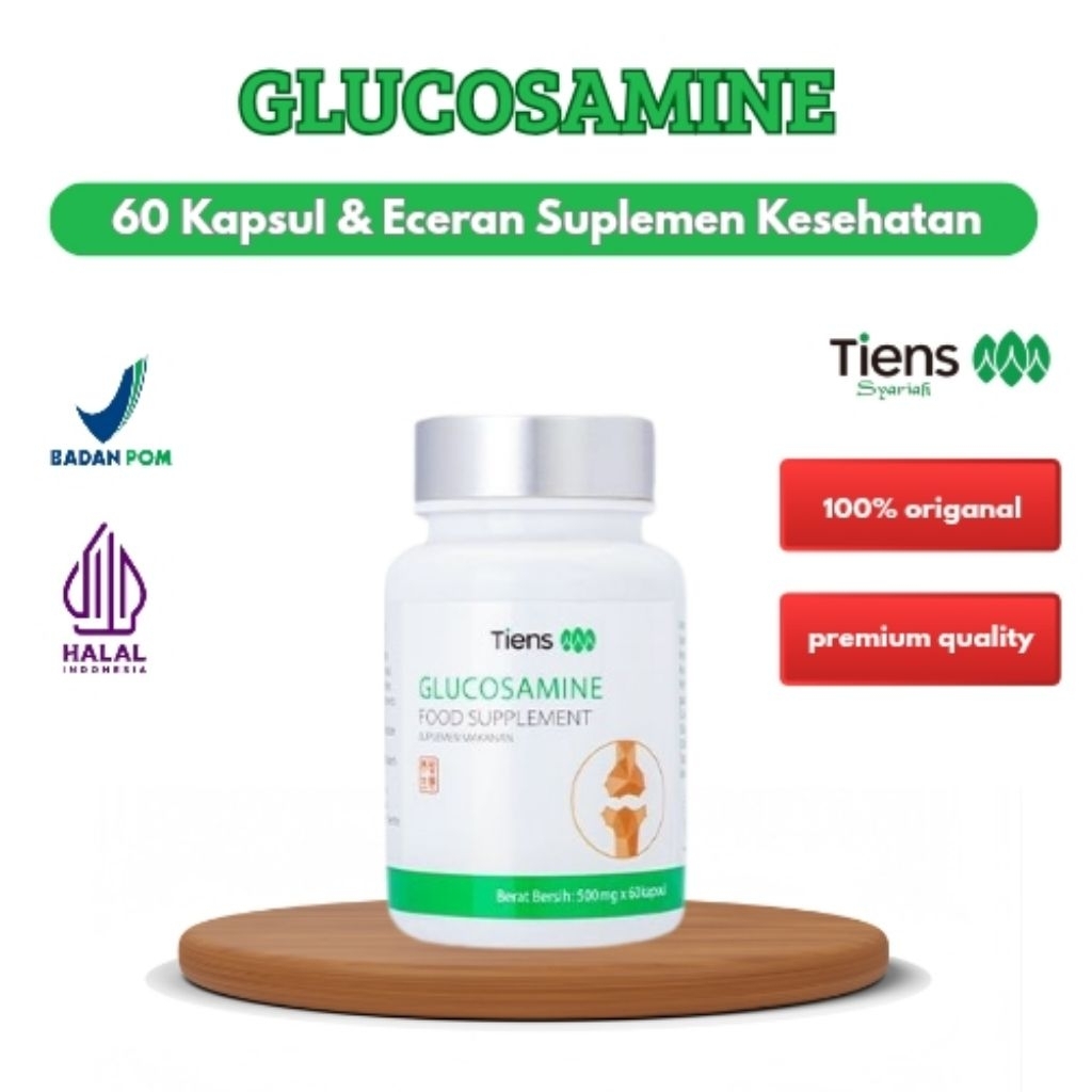 Glucosamine Tiens Vitamin Tulang Lutut Dan Sendi Dewasa & Lansia Glucosamin Original 60 Kapsul