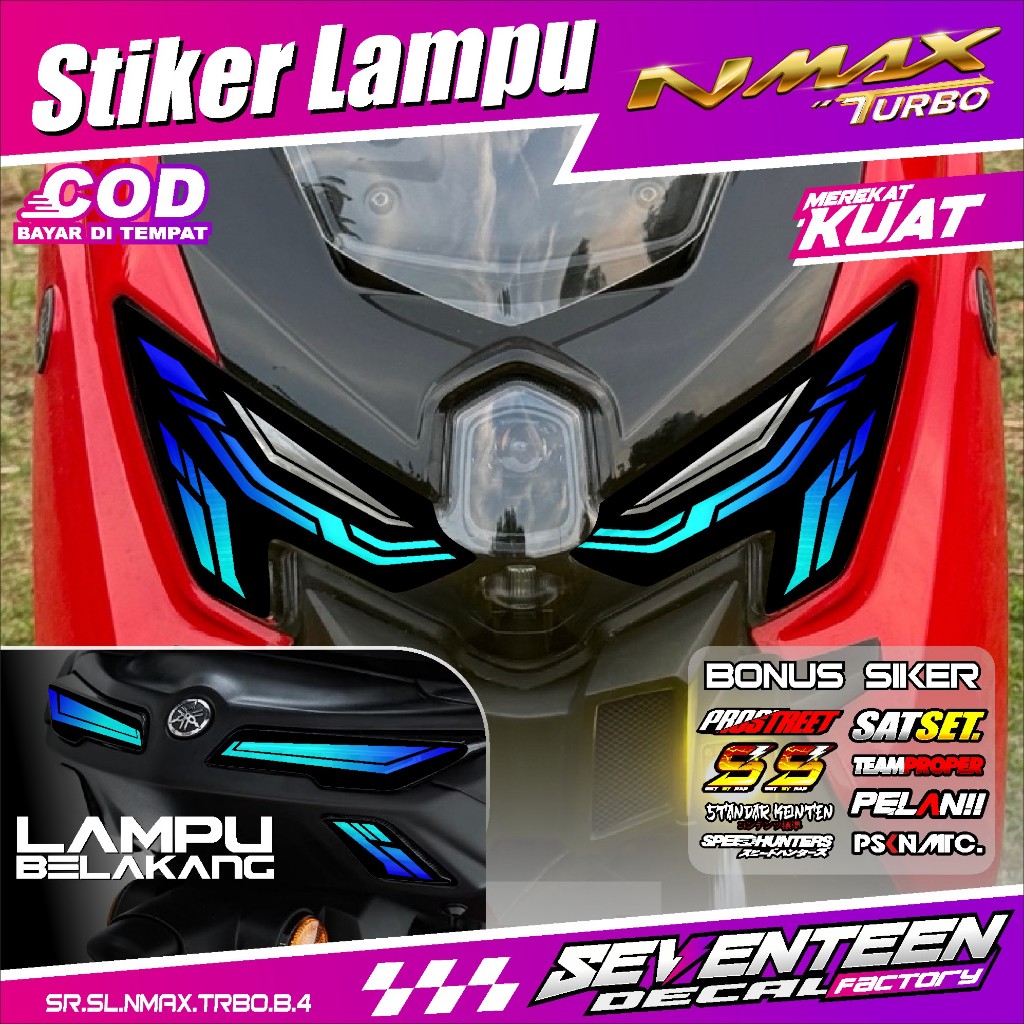 (COD) Stiker Lampu Alis MOTOR NMAX TURBO NEO 2024 2025 Sticker Variasi Lampu NMAX Neo S TRANSPARAN U