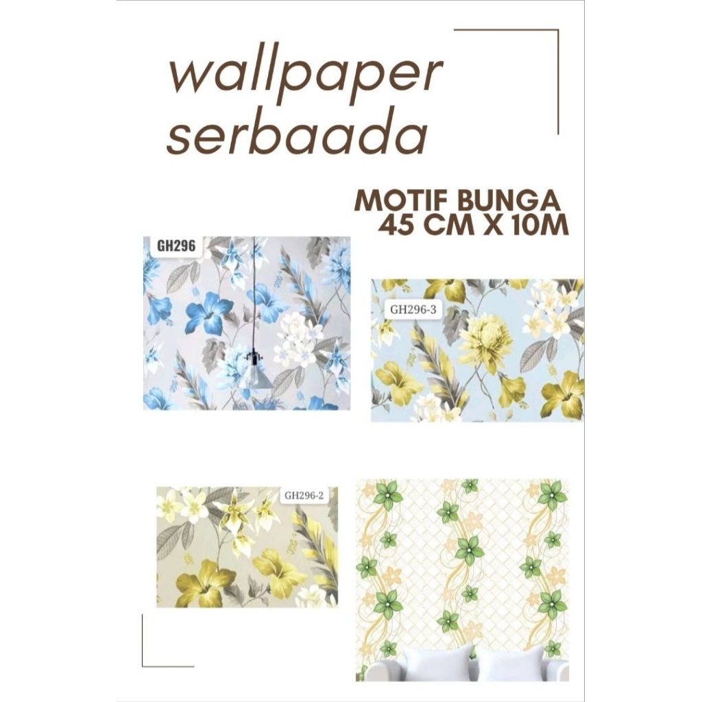 Wallpaper Dinding Ruang Tamu Kamar Motif Bunga Wallstiker Dinding Ruang Tamu Kamar Tidur Motif Bunga