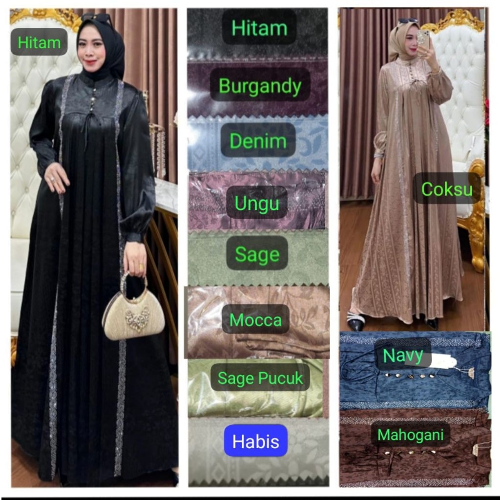 Gamis Cantik Bahan Silk Polos