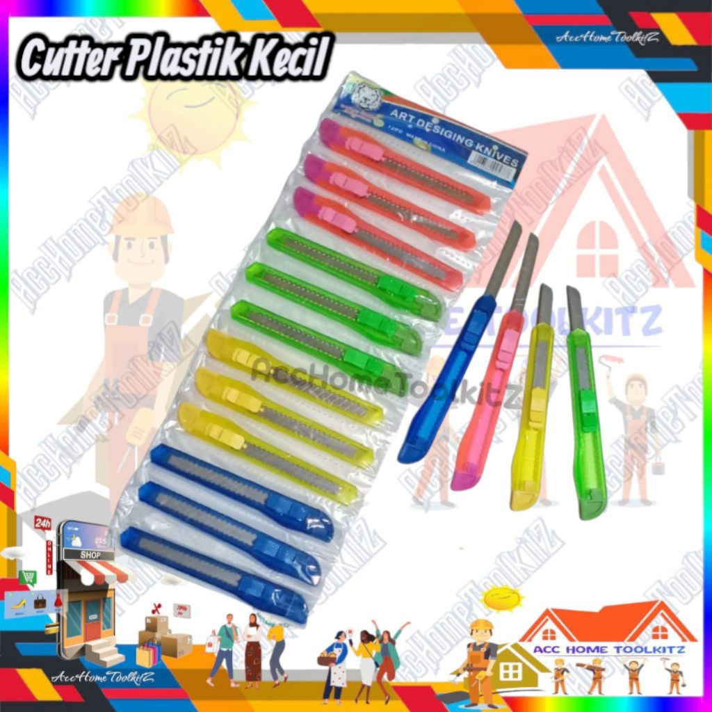 

Pisau Cutter Plastik Kecil / Pemotong Kertas / Pisau Cutter Mini