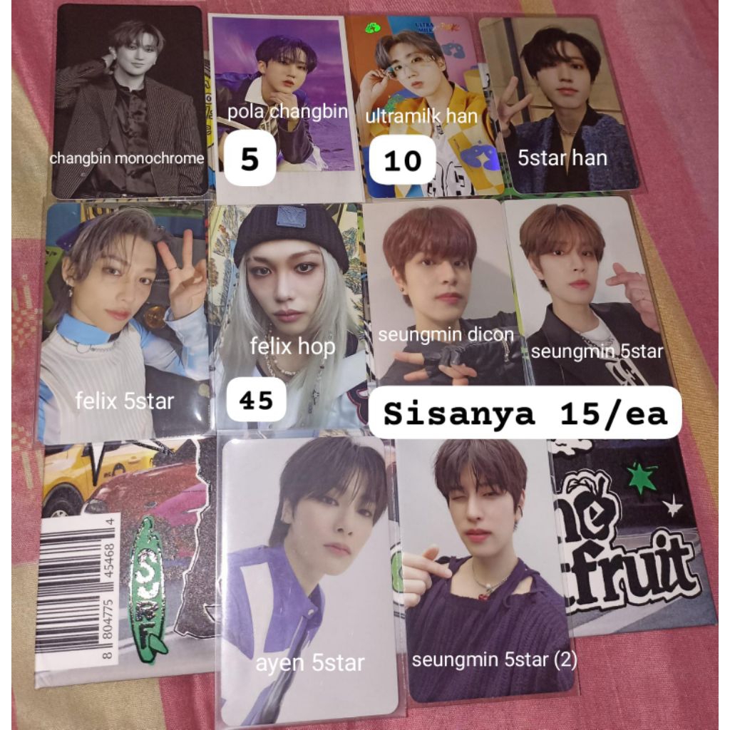 pc photocard stray kids skz changbin han felix seungmin i.n hop monochrome ultramilk 5star accordion