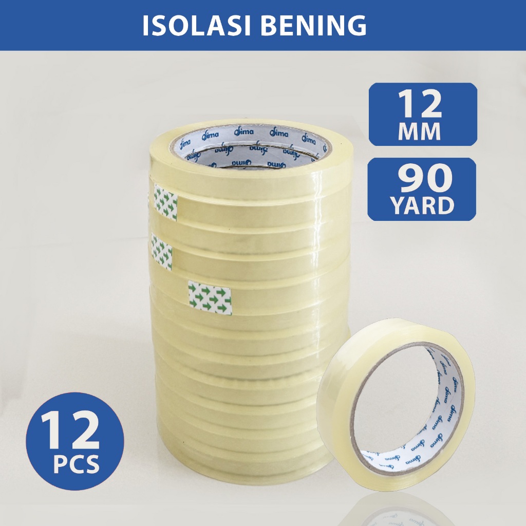 

Isolasi Kecil 1 slop Bening 12mm 24mm 90yard Lakban Bening Solatip SM Online