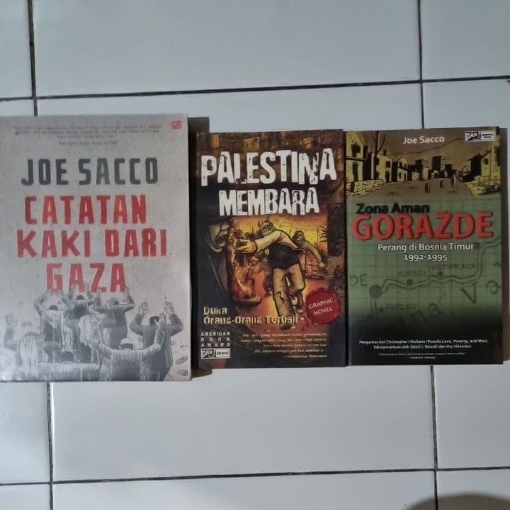 Novel Grafis Joe Sacco Preloved Original Terjemahan | Catatan Kaki dari Gaza | Palestina Membara Duk